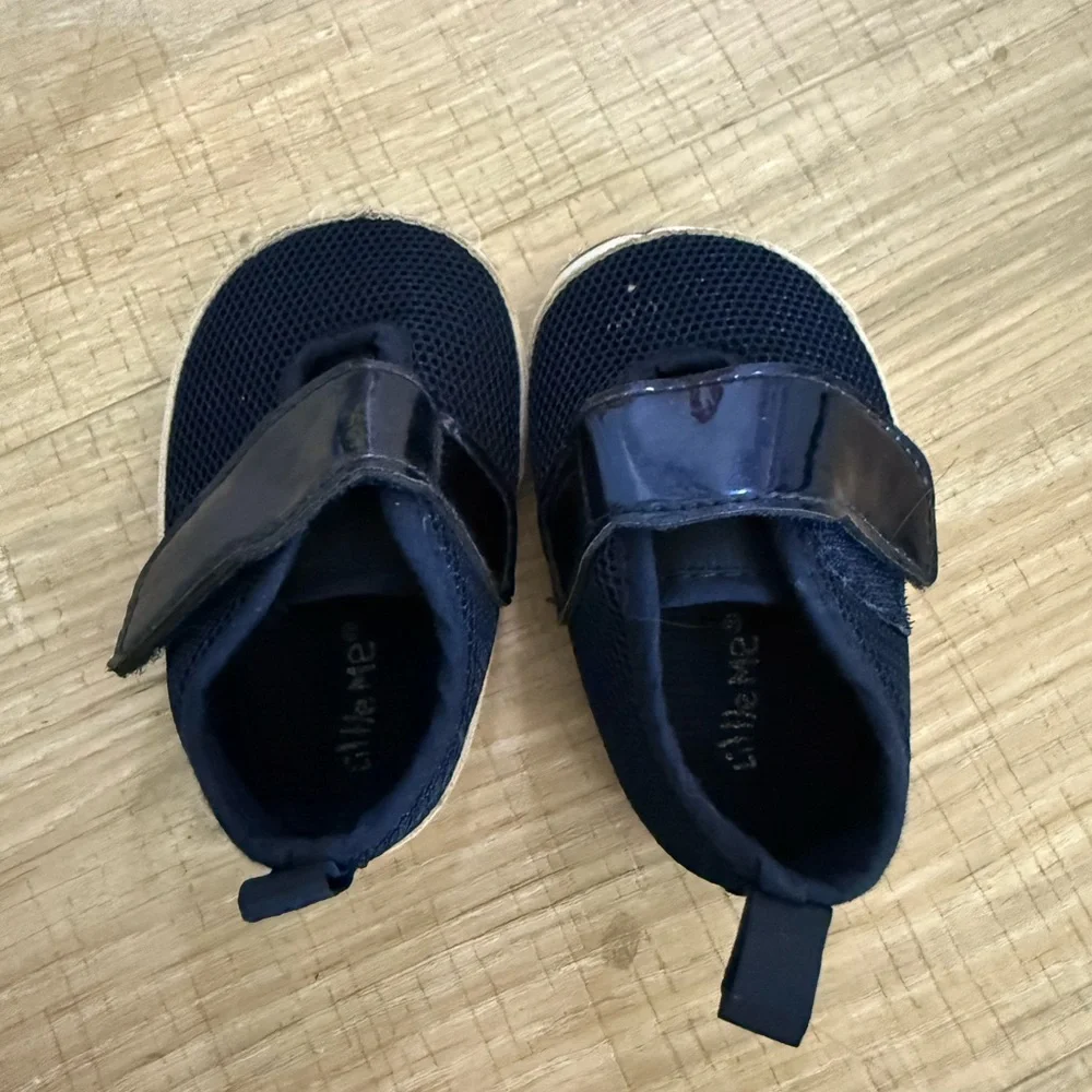 Little Me Baby Shoes Navy Mesh Velcro Sneakers